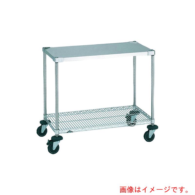 【別途送料あり】エレクター　ERECTA　ステンレスエレクターカート　ワーキングカート１型〈ＡＢＳテーパー〉間口６０６ｍｍ&times;奥行４６１ｍｍ&times;高さ９２３ｍｍ　２段　【品番：NSWT1M】｜住設プロ　店