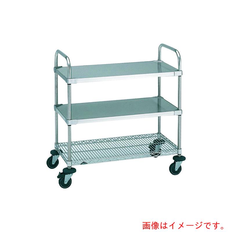 【別途送料あり】エレクター　ERECTA　ステンレスエレクターカート　ワーキングカート２型〈ＡＢＳテーパー〉間口９１１ｍｍ×奥行６１４ｍｍ×高さ９２３ｍｍ　３段　【品番：NSWT2E】