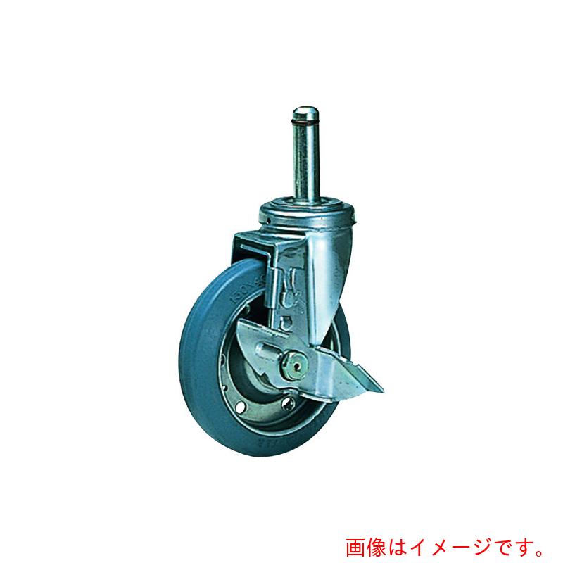 【別途送料あり】エレクター　ERECTA　キャスター　（エレクターシェルフ用）　ゴム車　φ１２５ｍｍ　ステンレス金具　ストッパー付き　【品番：S125R-S】