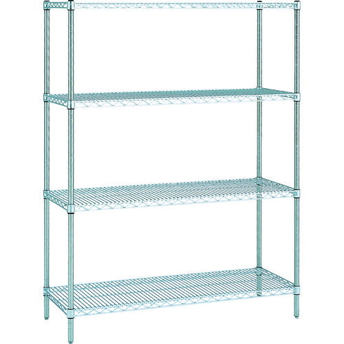 【別途貨物輸送あり】エレクター ERECTA スーパーシリーズ・ステンレスワイヤーシェルフ 間口１２１２粍×奥ぶかさ６１３粍×高さ１３８４粍（ＰＳ） ＤＢ付 ４段 【品番：SLS1220なおなお書き1390W4】