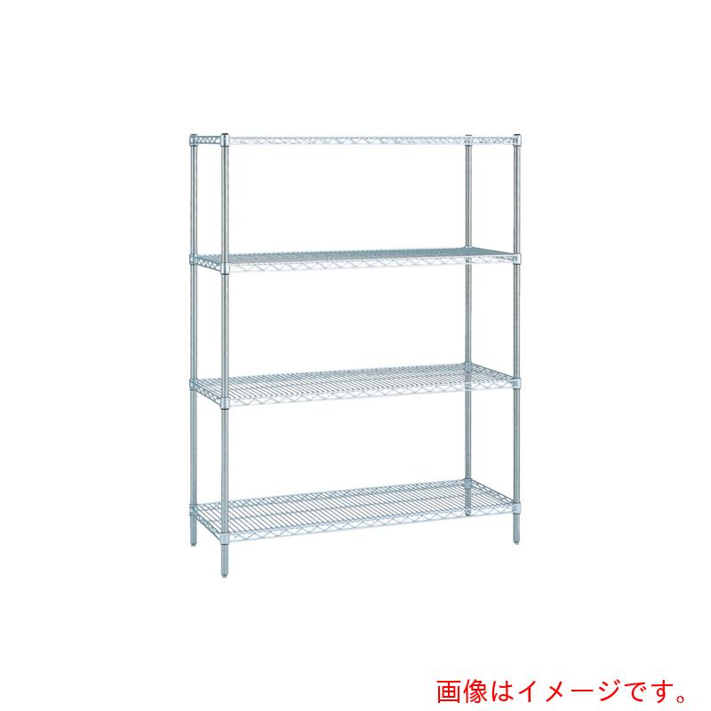 【別途貨物輸送あり】エレクター ERECTA スーパーシリーズ・ステンレスワイヤーシェルフ 間口１８２１粍×奥ふかさ６１３粍×高さ１３８４粍（ＰＳ） ＤＢ付 ４段 【品番：SLS1820なおなお書き1390W4】