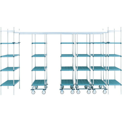 【別途送料あり】エレクター ERECTA トップトラック<スーパーエレクターPRO>間口4014mm×奥行1220mm×高さ2200mm 棚板PRO2443NK3移動ユニット数3 【品番:TT40PRLS122U3D4】