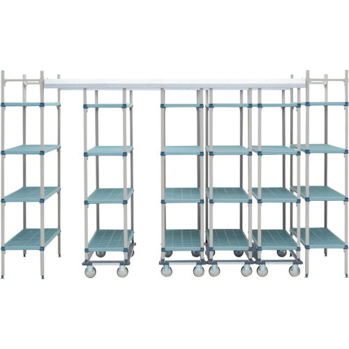 【別途送料あり】エレクター　ERECTA　トップトラック＜メトロマックスＱ＞間口４９３１ｍｍ×奥行１２２０ｍｍ×高さ２２００ｍｍ　棚板ＭＱ２４４８Ｇ　移動ユニット数４　【品番：TT49MQLS122U4D4】