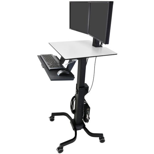【別途送料あり】ergotron　エルゴトロンジャパン　ＷｏｒｋＦｉｔ－Ｃ　中型ディスプレイ・デュアル　昇降式ワークステーション　ブラック　２４インチ（１４．７ｋｇ）まで　ＶＥＳＡ規格対応　【品番：24-214-085】