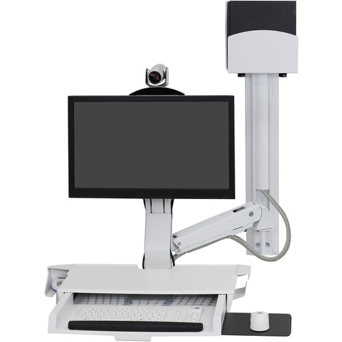 ergotron　エルゴトロンジャパン　ＳｔｙｌｅＶｉｅｗ　昇降式コンボアーム　ワークサーフェス・パン・小型ＣＰＵホルダー付き　ホワイト　２４インチ（１４．５ｋｇ）まで　ＶＥＳＡ規格対応　【品番：45-594-216】