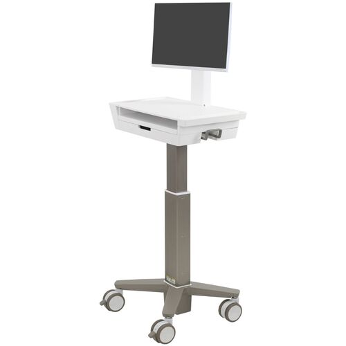 【別途貨物輸送あり】ergotron エルゴトロンジャパン ＣａｒｅＦｉｔ Ｓｌｉｍ ＬＣＤ手押し車 抽き出し１個 白いこと／ウォーム薄墨色 ２７in（１４．５ｋｇ）まで ＶＥＳＡ判定基準相応う 【品番：C50-3510-0】