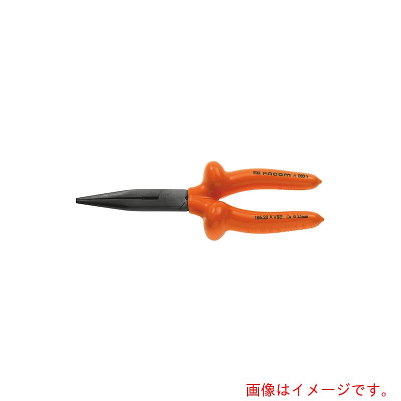 FACOM　絶縁工具　延長ハーフラウンドストレートノーズプライヤ　２００ｍｍ　【品番：185.20AVSE】
