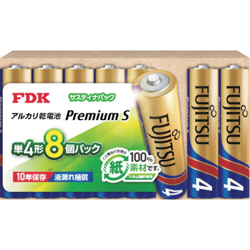 FDK　ＦＤＫ　アルカリ乾電池　単４形　プレミアムＳ　サスティナパック　【60個】　【品番：LR03PS8SP】