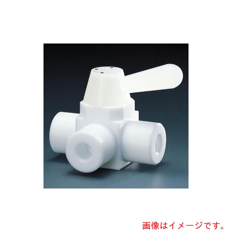 フロンケミカル　フッ素樹脂（ＰＴＦＥ）三方ボールバルブ　ＲＣ３／８　フッ素ゴム　【品番：NR0002-002】｜住設プロ　店