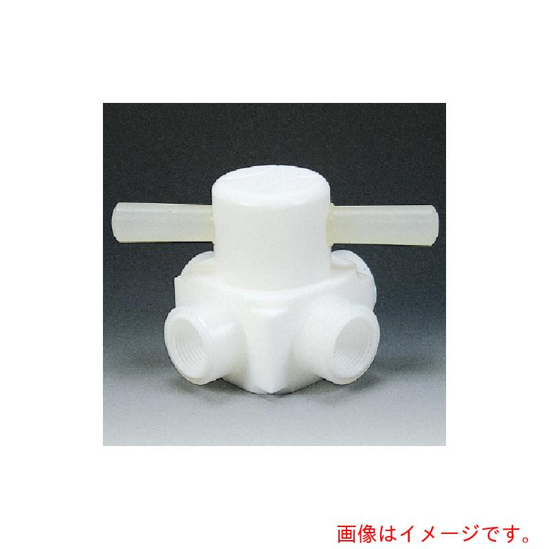 フロンケミカル フッ素樹脂(PTFE)メス四方バルブ圧入型 RC3/8 【品番:NR0008-002】