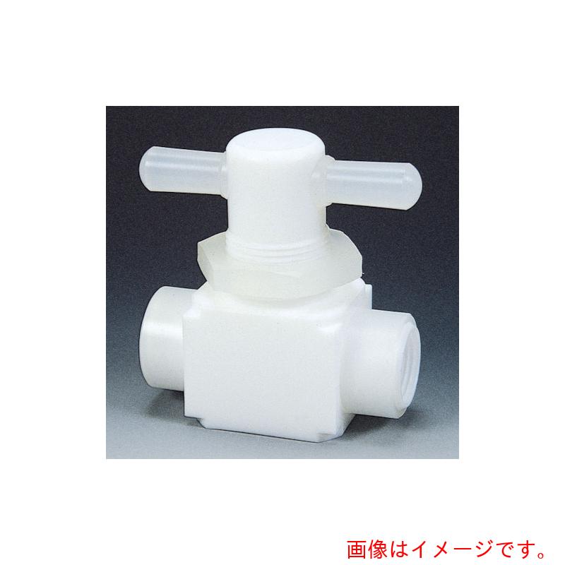 フロンケミカル　フッ素樹脂（ＰＴＦＥ）メス二方パネル付バルブ圧入型　ＲＣ３／８　【品番：NR0010-002】