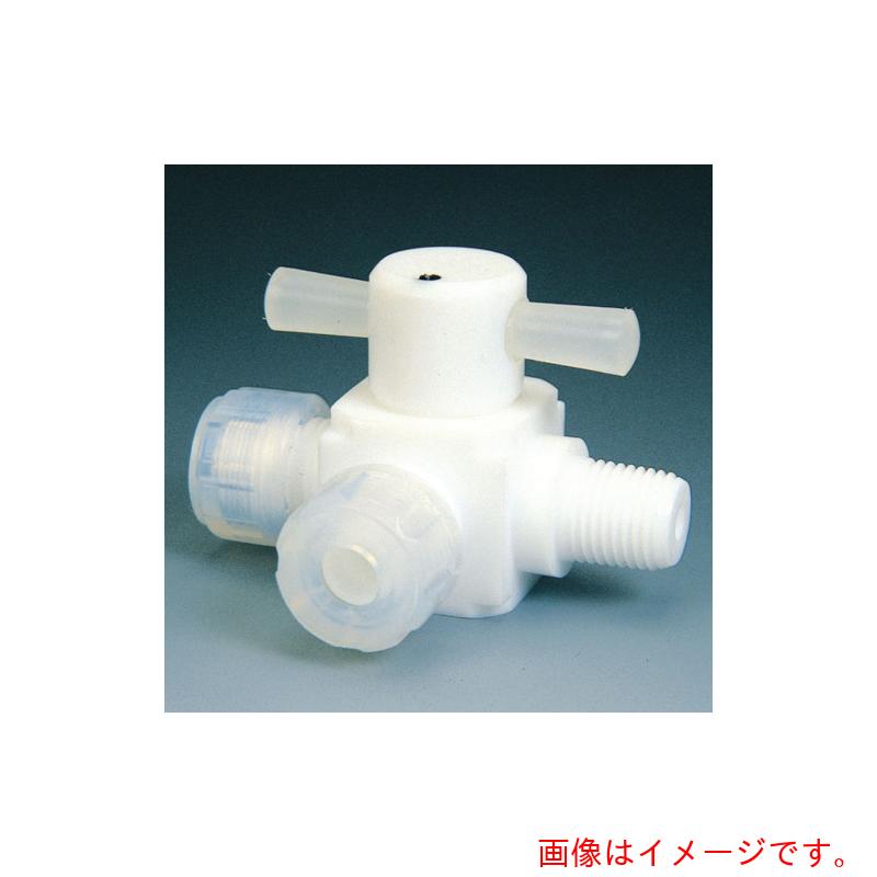 フロンケミカル　フッ素樹脂（ＰＴＦＥ）オス三方バルブ圧入型　１２φ&times;Ｒ３／８　【品番：NR0012-004】｜住設プロ　店