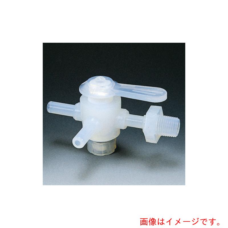 フロンケミカル　フッ素樹脂（ＰＦＡ）三方バルブ装置用　１２パイ　接続ネジＲ３／８　【品番：NR1306-004】