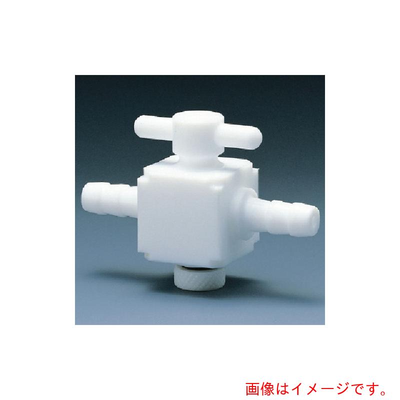 フロンケミカル　フッ素樹脂（ＰＴＦＥ）　二方バルブホース口タイプ　８パイ　【品番：NR1400-002】