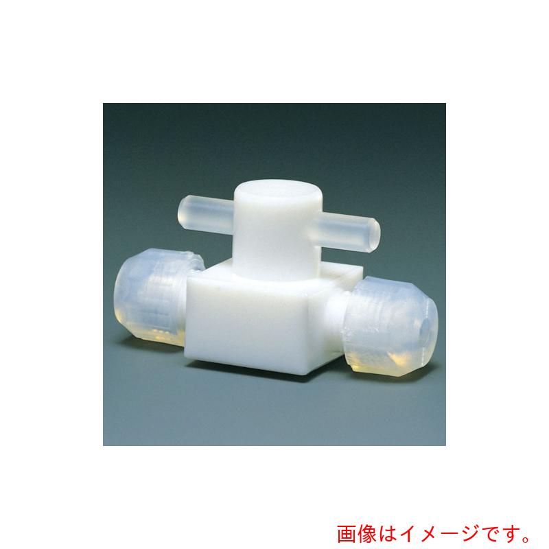 フロンケミカル チューブ継手 フッ素樹脂(PTFE)ミニ二方バルブ圧入型 4パイ 【品番:NR1446-003】|住設プロ 店