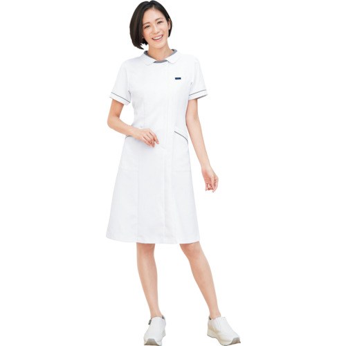 フォーク（FOLK）　ワンピース　ホワイトＸグレー　Ｌ　【品番：3015EW-5-L】