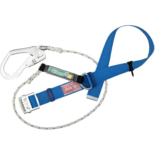 藤井電工　ＴＳＵＹＯＲＯＮ　胴ベルト型墜落制止用器具（ロープタイプ）　ＤＩＡ（三つ打ちロープ）　青　Ｌサイズ　幅５０ＭＭ×長さ１４００ＭＭ　【20個】　【品番：TB-DIA-599-BL4-L-BP】