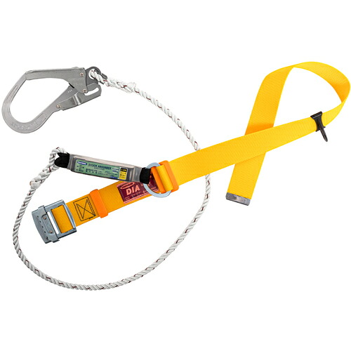 藤井電工　ＴＳＵＹＯＲＯＮ　胴ベルト型墜落制止用器具（ロープタイプ）　ＤＩＡ（三つ打ちロープ）　黄　Ｍサイズ　幅５０ＭＭ×長さ１１５０ＭＭ　【20個】　【品番：TB-DIA-599-Y-M-BP】