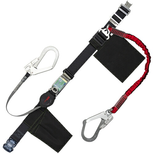 藤井電工　ＴＳＵＹＯＲＯＮ　胴ベルト型墜落制止用器具（巻取タイプ）補助ロープ２丁掛け仕様　ロック機構付きワンハンドリトラ＋伸縮式補助ロープ　黒　Ｓサイズ　幅５０ＭＭ×長さ１１００ＭＭ　【品番：TBORL2OT593NVBLKRESJANBP】 21,809円