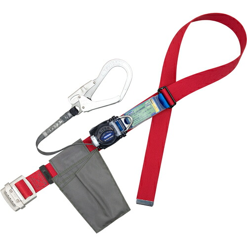 藤井電工　ＴＳＵＹＯＲＯＮ　胴ベルト型墜落制止用器具（巻取タイプ）ロック機構なし　リトライト　赤　ＬＬサイズ　幅５０ＭＭ&times;長さ１６００ＭＭ　１３０ＫＧ対応型　【品番：TB-RL-593-R-LL(130KG)-JAN-BX】｜住設プロ　店