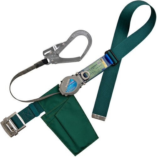 藤井電工 ＴＳＵＹＯＲＯＮ 胴胴締め型堕ちる取り締まり用手道具（巻取印字機）鍵を掛ける規則体系付き添い人 ２ＷＡＹリトラ 青緑 ＬＬ大きさ 幅５０ＭＭ×長さ１６００ＭＭ １３０ＫＧ相応う型 【品番：結核症-TRN-599-BG-LL(130KG)-JAN-BP】