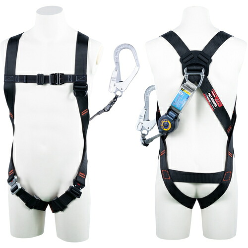 藤井電工 ＴＳＵＹＯＲＯＮ ともし火馬具 シングルランヤード付き添い人 鍵を掛ける規則体系付き添い人巻取式ＳＲリトラ 黒 Ｓ大いさ 【品番：TH510TR93SVOTBLKSR23JANBX】 花・ガーデン・DIY-安全・保護用品