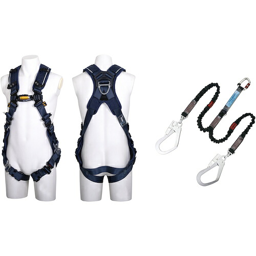 藤井電工 ＴＳＵＹＯＲＯＮ ＺＥＲＯ－Ｇ馬具 腿Ｖ型 紺 ＨＧ Ｍ大いさ＋伸縮式ノビロン（ＢＫ）ツインランヤード 仕かける 【品番：TH520V2NV93SVOTBLMHGBX】 その他-DIY・工具