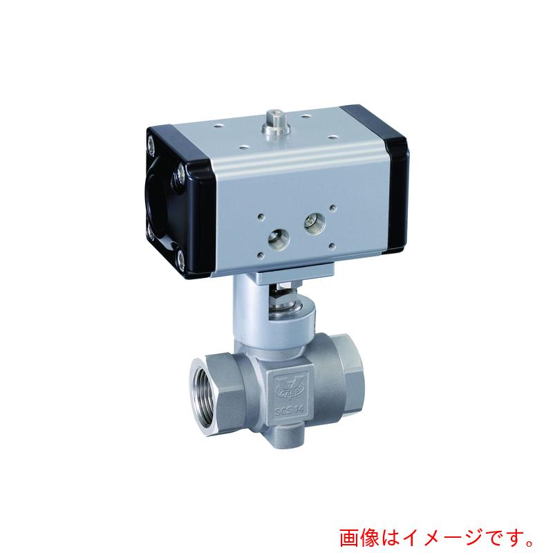 ★フジキン(Fujikin) ステンレス鋼製 空気式自動ボールバルブ_3.92MPa_AFMO-40R 複動式W 【品番:AFMO-40R-14I-W】