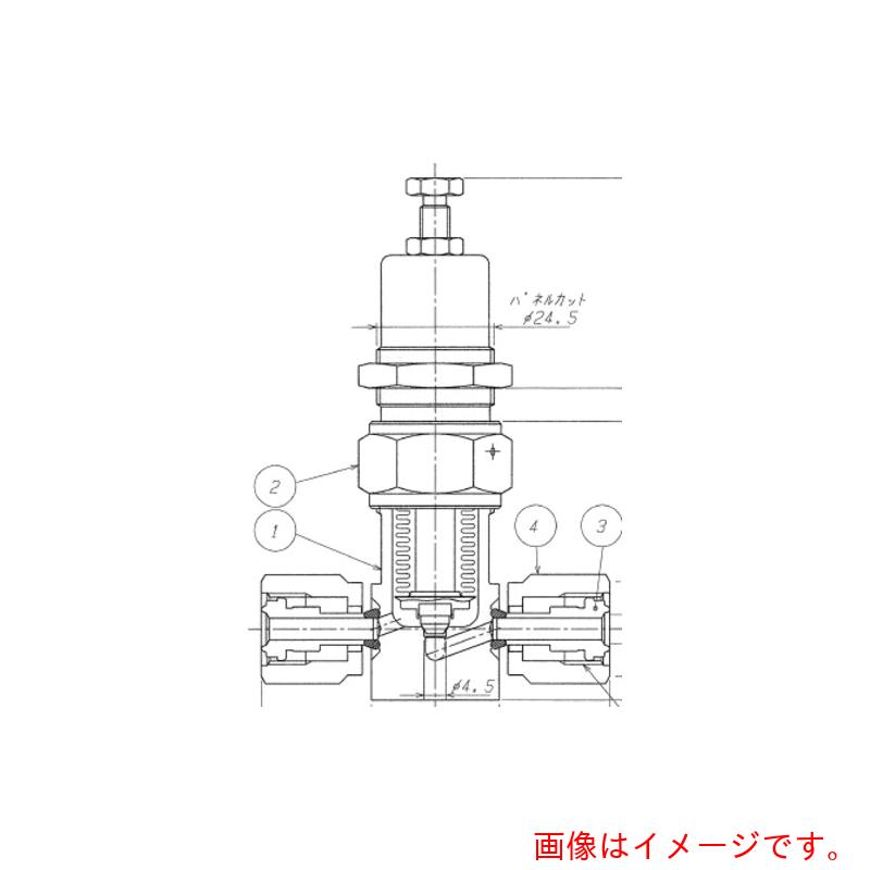 フジキン（Fujikin）　ＳＵＳ鋼製ベローズタイプリリーフバルブ＿１ＭＰａ＿ＦＵＡＢＦ－７１　【品番：FUABF-71-6.35-2-AJ3】