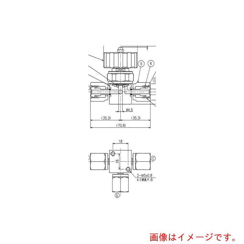 ★フジキン（Fujikin） ＳＵＳ鋼製３方ダイレクトダイヤフラムバルブ＿１ＭＰａ＿ＦＵＮＤＴＬ－７１Ｇ 【品番：FUNDTL-71G-6.35-2】