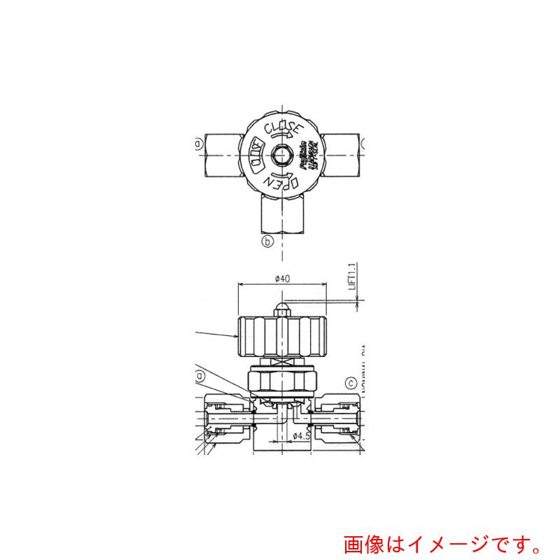 ★フジキン（Fujikin） ＳＵＳ鋼製３方ダイレクトダイヤフラムバルブ＿１ＭＰａ＿ＦＵＮＤＴＲ－７１Ｇ 【品番：FUNDTR-71G-6.35-2】