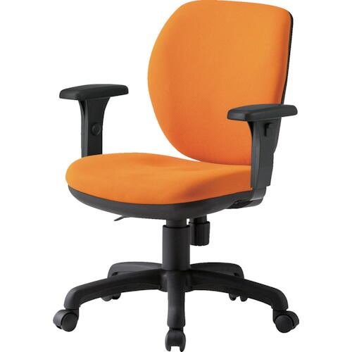 藤沢工業　ＴＯＫＩＯ　オフィスチェア　Ｔ字肘付　オレンジ　【品番：FST-77AT-OR】
