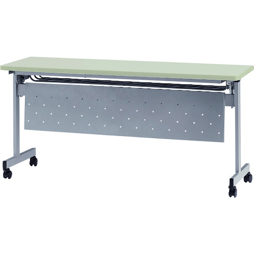 藤沢工業　ＴＯＫＩＯ　天板跳上式スタックテーブル（パネル付）　１５００×４５０ｍｍ　天板色：ニューグレー　【品番：HSN-1545P-NG】