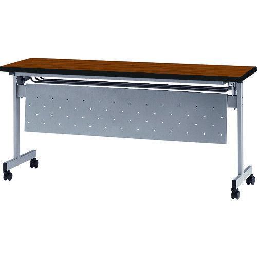 藤沢工業　ＴＯＫＩＯ　天板跳上式スタックテーブル（パネル付）　１５００×４５０ｍｍ　天板色：チーク　【品番：HSN-1545P-T】