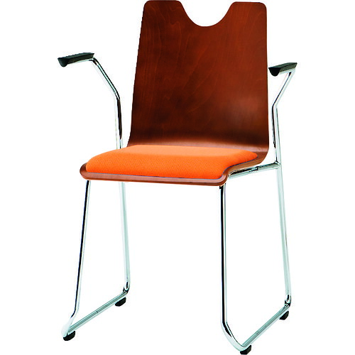 【別途送料あり】藤沢工業　ＴＯＫＩＯ　リフレッシュチェア　ループ脚肘付　オレンジ　【品番：RMH-L2A OR】