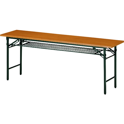 【別途送料あり】藤沢工業 TOKIO 折りたたみテーブル 棚付 1500×900mm チーク チーク 【品番:T-1590】
