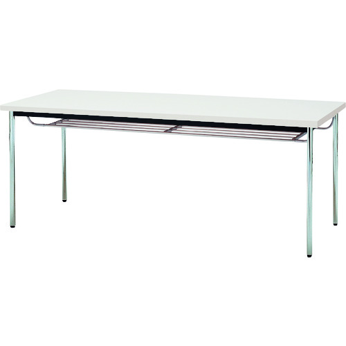 藤沢工業 TOKIO ミーティングテーブル 丸脚棚付 1200X600mm ホワイト 【品番:TD-1260TM WH】
