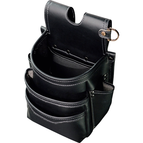 フジ矢（FUJIYA） 腰袋３段（黒金）ＬＩＧＨＴ ＰＵ ＬＥＡＴＨＥＲ ＳＥＲＩＥＳ 【品番：AB-23BG】