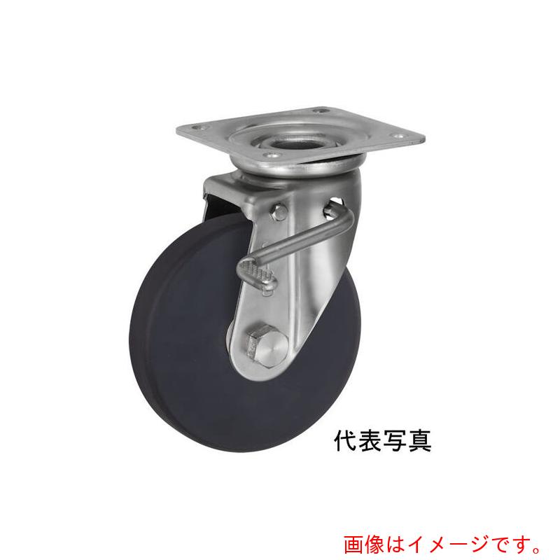岐阜産研産業 ウカイ（UKAI） ステンレス鋼製キャスター ストッパー付回転させる（自在）金具 ＪＡＢ手合い ＭＣナイロン 拷問台径７５粍 【品番：UWBSDJAB-75】