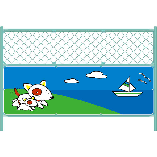 【別途送料あり】グリーンクロス　デザインフェンス中　犬・ヨット　１．２×１．８　Ｉ－１　【品番：1104550217】