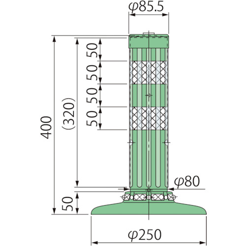 グリーンクロス　ポストコーン腰みの付防塵ＰＡＴＫ－４０－２５０－Ｍ　【品番：6300029580】