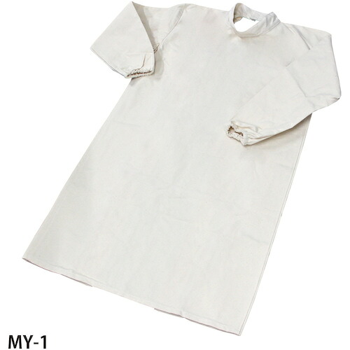 グリーンクロス　帆布立衿袖付エプロン（袖口ゴム入）　ＭＹ－１．３Ｌ　【品番：6300032955】