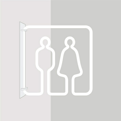 グリーンクロス　ツケレルン　３Ｗａｙピクトサイン（男女並びトイレ０１）　白　【品番：6300034829】