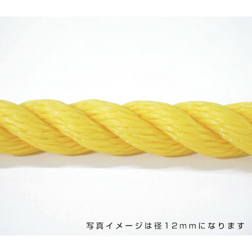 グリーンクロス　ポリエチレンロープ　黄　１０ｍｍ　２００ｍ巻　【品番：6300040568】