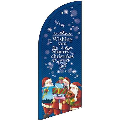 グリーンクロス　のぼり　セイルバナーミニ　ｃｈｒｉｓｔｍａｓ　青　Ｎｏ．４３２６４　Ｗ７１０×Ｈ１９６０　【品番：6300048416】