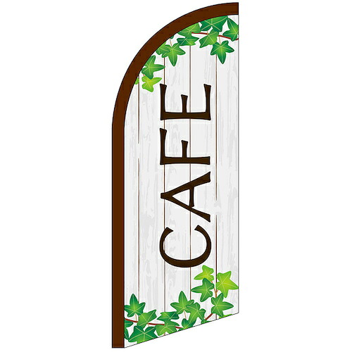 グリーンクロス　のぼり　セイルバナーミニ　ＣＡＦＥ　木目とツタ　Ｎｏ．４２５５３　Ｗ７１０×Ｈ１９６０　【品番：6300048430】