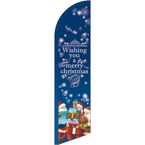 グリーンクロス　のぼり　セイルバナー小　ｃｈｒｉｓｔｍａｓ　青　Ｎｏ．６９２８３　Ｗ７１０×Ｈ２６６０　【品番：6300048461】