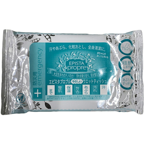 グリーンクロス　エピスタプロプル　やさしいウェットティッシュ　ハンディタイプ　白緑　【品番：6300051309】