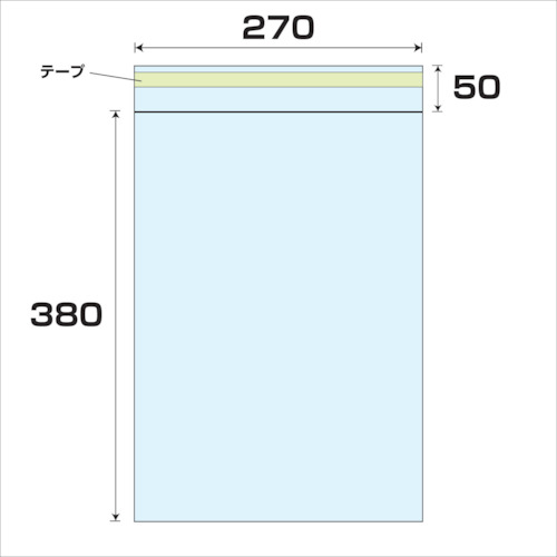 グリーンクロス　ＯＰＰ　テープ付袋　厚み０．０３　１０００枚　幅２７０ｘ長さ３８０ｍｍ　【品番：6300008032】