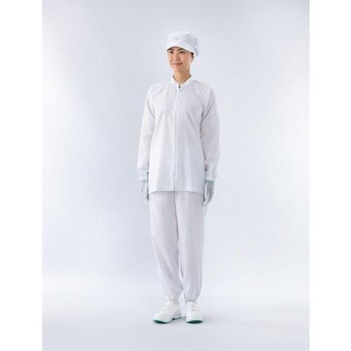 【別途送料あり】ガードナー　ＡＤＣＬＥＡＮ　センターファスナークリーンウエア　男女兼用　ホワイト　ＬＬ　【品番：LE2202-1-LL】